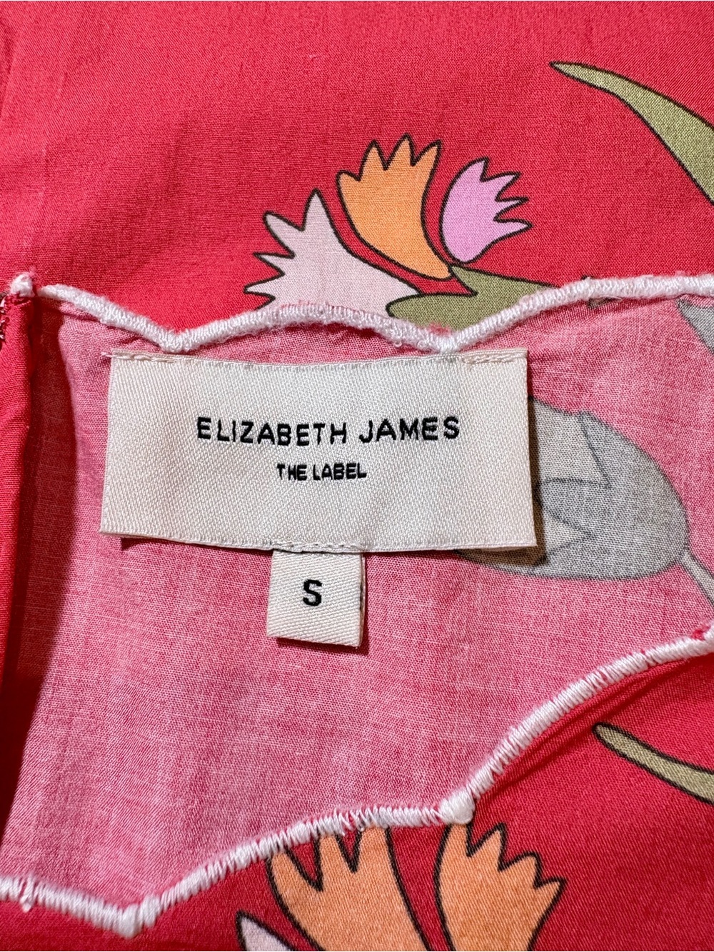 Elizabeth James Louisa Scalloped Shift Dress in Indian Flower-Poppy Size Small - Picture 10 of 12